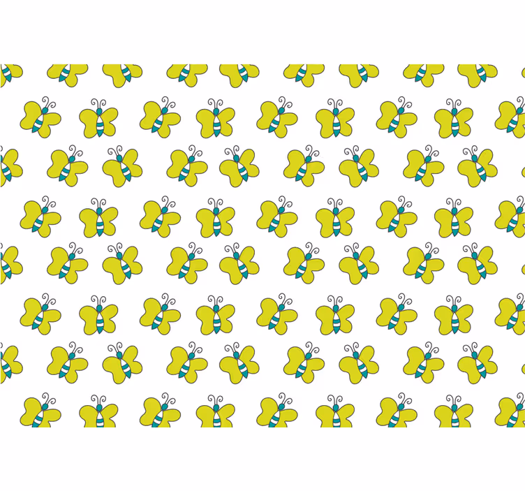 Rullegardin rom hvit og grønnstripet sommerfugl - Tenstickers