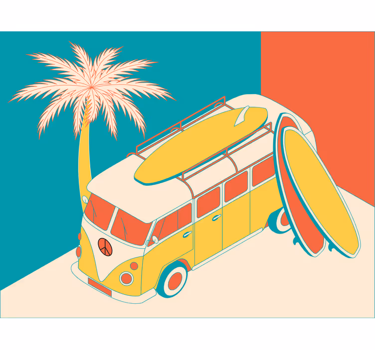 Rullegardin rom hippy minibus - Tenstickers