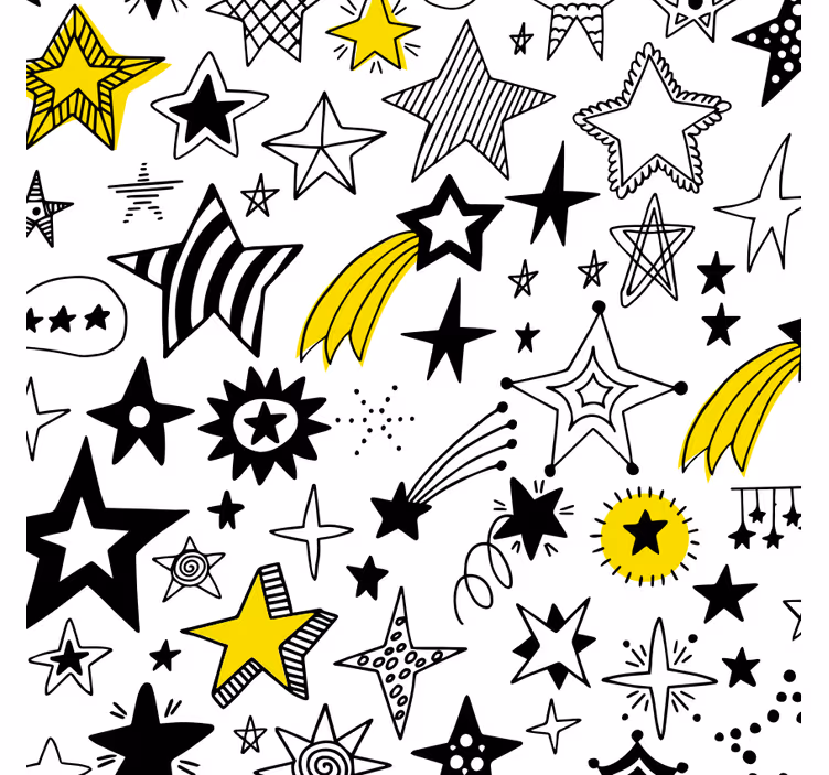 Doodle stjerner rullegardin rom - Tenstickers