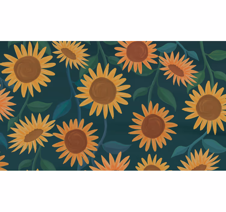 Rullegardin rom solblom plante - Tenstickers