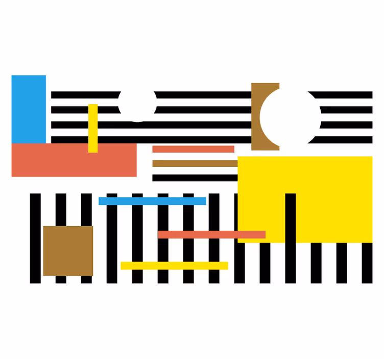 Rullegardin rom fargerikt nordisk geometrisk mønster - Tenstickers