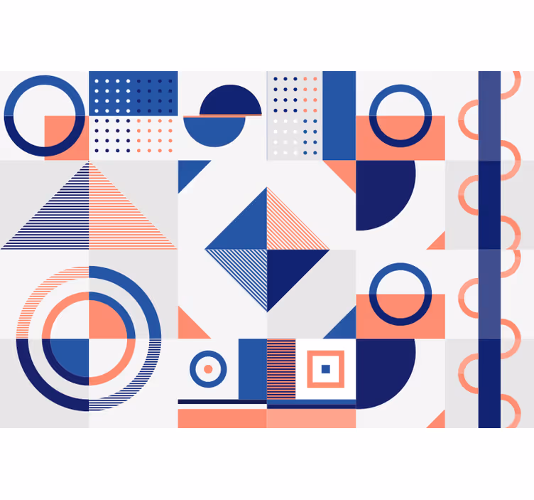 Rullegardin rom med skandinavisk geometrisk mønster - Tenstickers