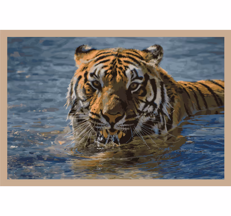 Tiger svømmer rullegardin rom - Tenstickers