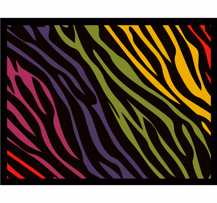 Rullegardin rom med regnbue zebrastrekk - Tenstickers
