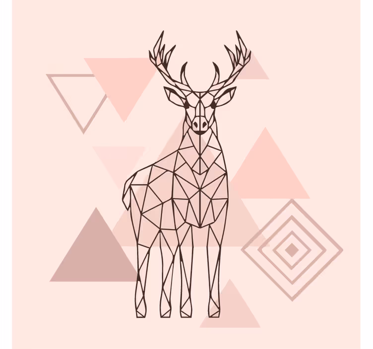 Rullegardin rom med nordisk polygonal rein - Tenstickers
