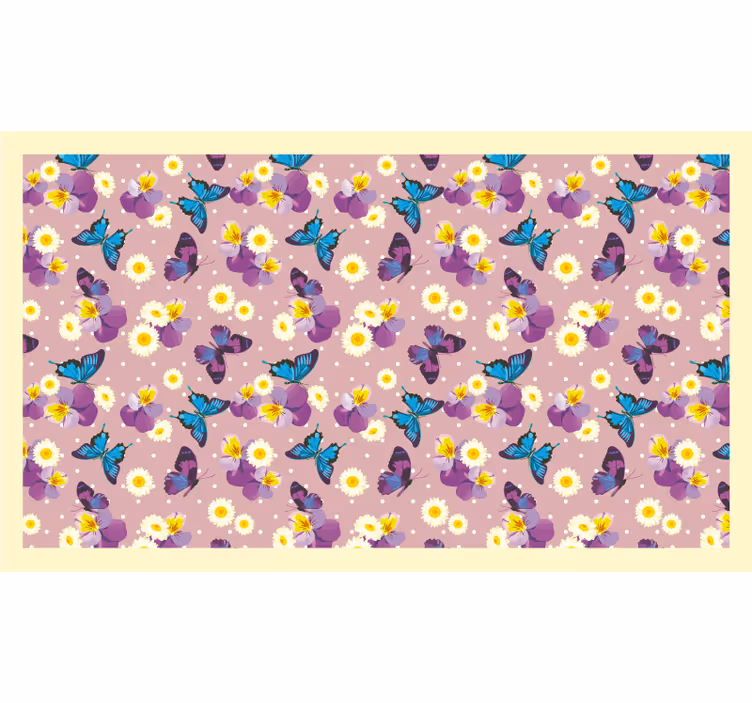 Rullegardin rom rosa prikkete sommerfugl - Tenstickers