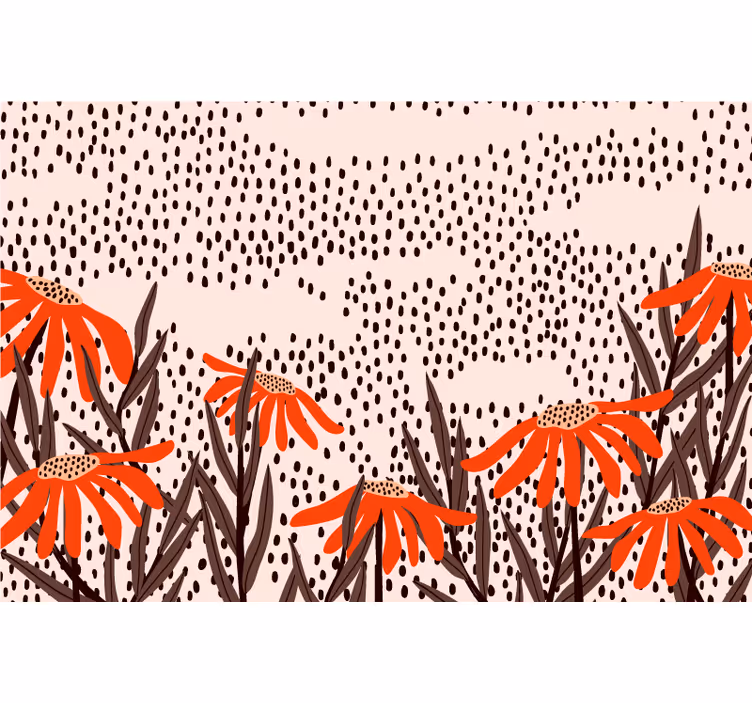 Doodle prikkete og konfetti rullegardin rom - Tenstickers