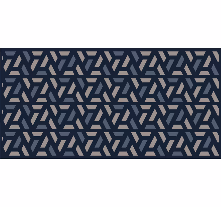 Rullegardin rom geometrisk blå og grå trekantmønster - Tenstickers