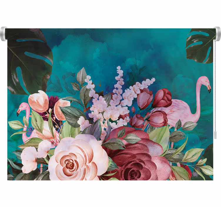 Rullegardin rom bohemske blomster - Tenstickers
