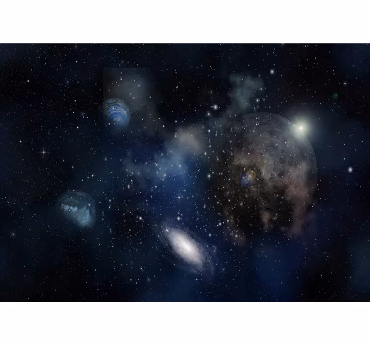 Vakkert utsikt over rom og planet rullegardin rom - Tenstickers