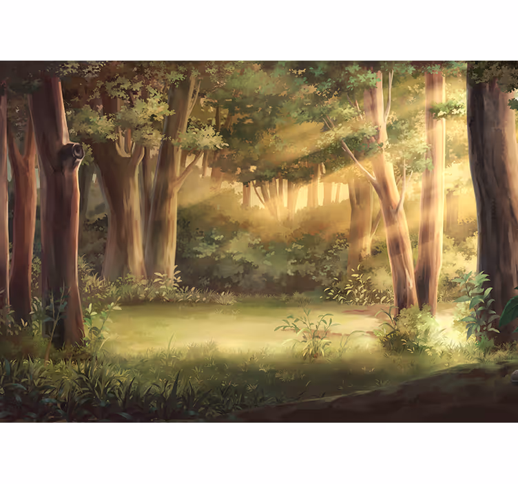 Rullegardin rom fantasiskog illustrasjon - Tenstickers