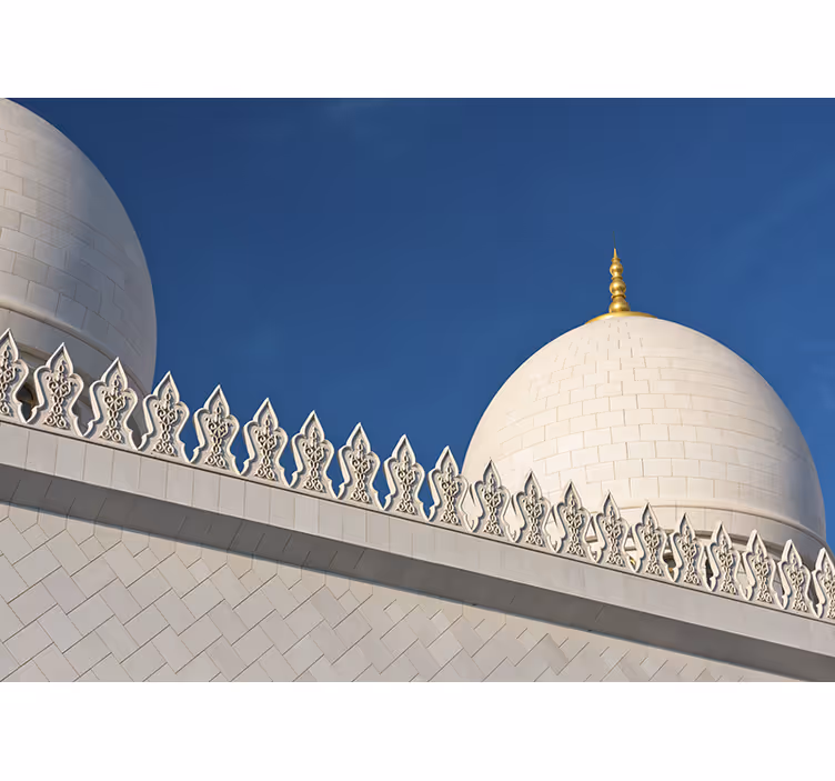 Hvit rullegardin emirates sheikh zayed - Tenstickers