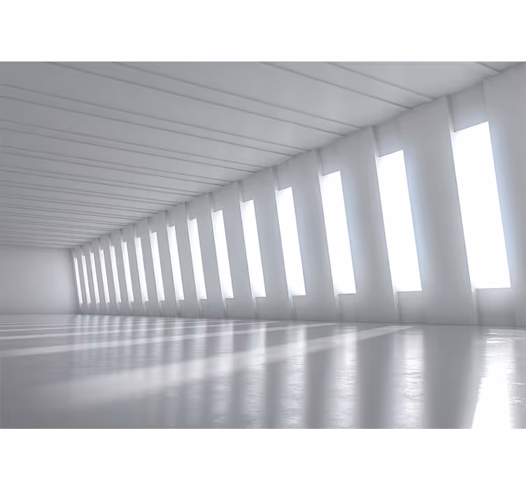 Hvit rullegardin 3d moderne tunnel - Tenstickers