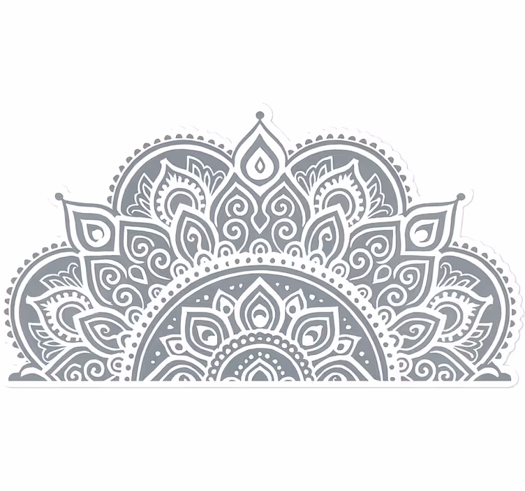 Hvit rullegardin med halvmandaladesign - Tenstickers