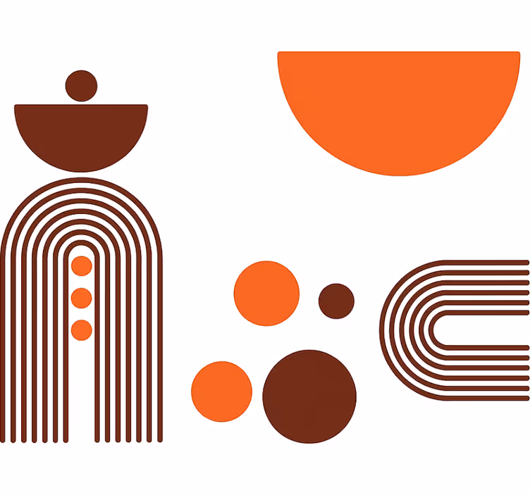 Rullegardin stue med abstrakt geometri - Tenstickers
