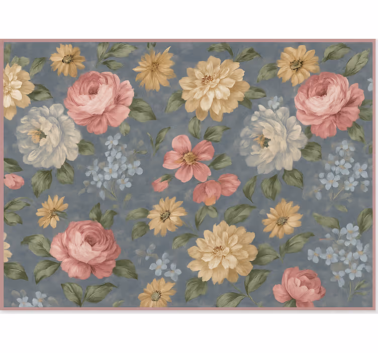 Rullegardin stue med blomstermalerei effekt - Tenstickers