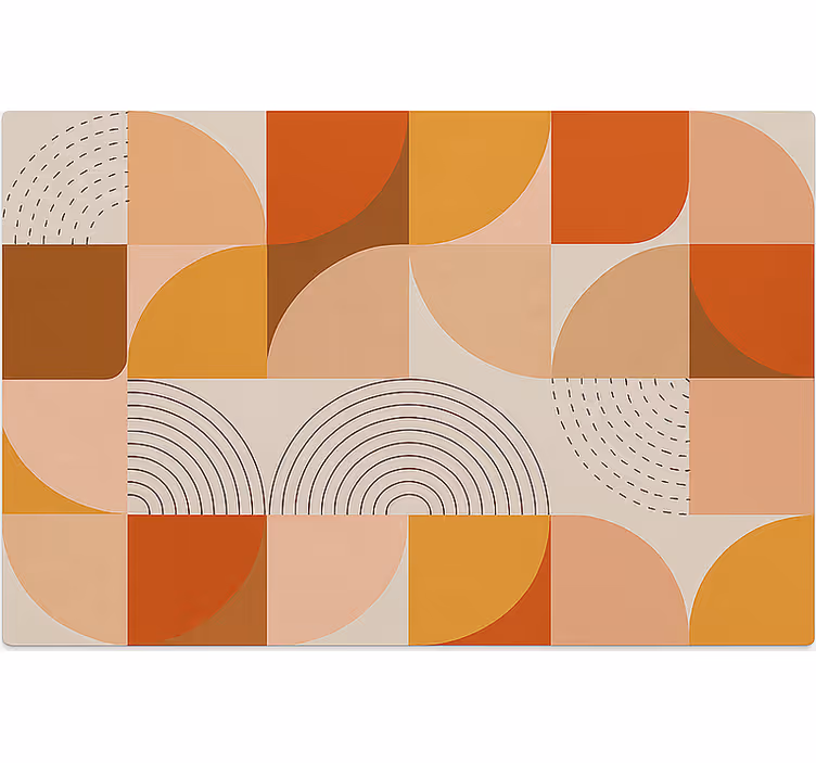 Rullegardin stue varme farger moderne abstrakt design - Tenstickers