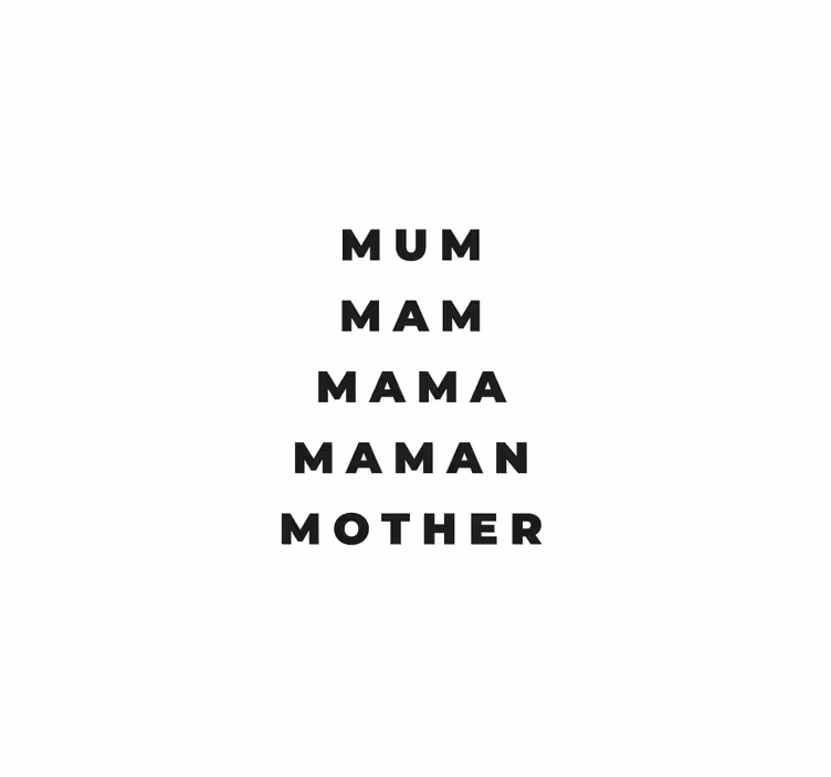 Mamma på flere språk rullegardin stue - Tenstickers