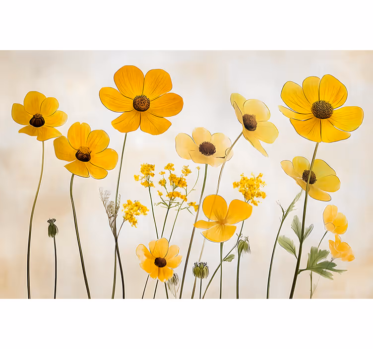 Delikate helenium blomster rullegardin rom - Tenstickers