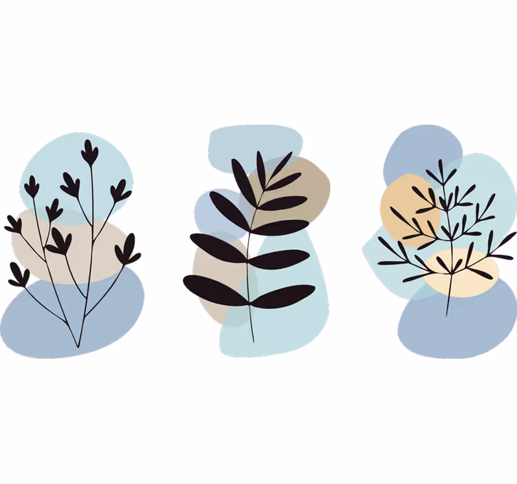 Rullegardin rom abstrakte planter med fargede sirkler - Tenstickers