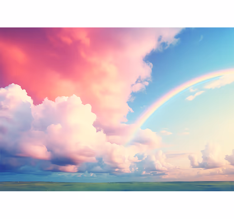 Rullegardin barn sky med regnbue - Tenstickers
