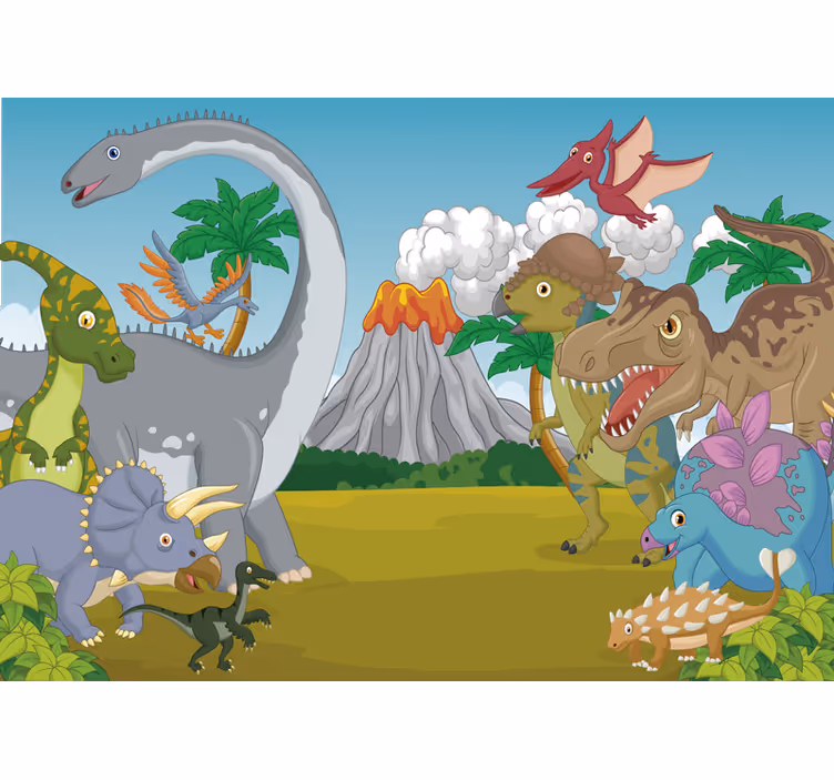 Rullegardin barn med dekorative dinosaurer - Tenstickers