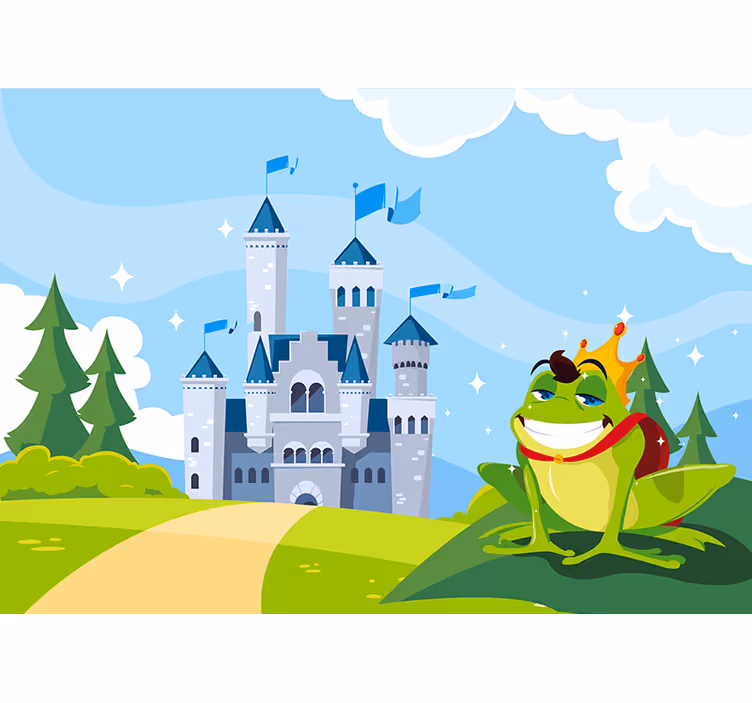Rullegardin barn prinsessefrosk med slott - Tenstickers