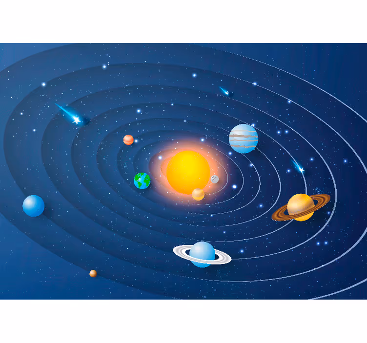 Rullegardin barn solsystemplaneter - Tenstickers