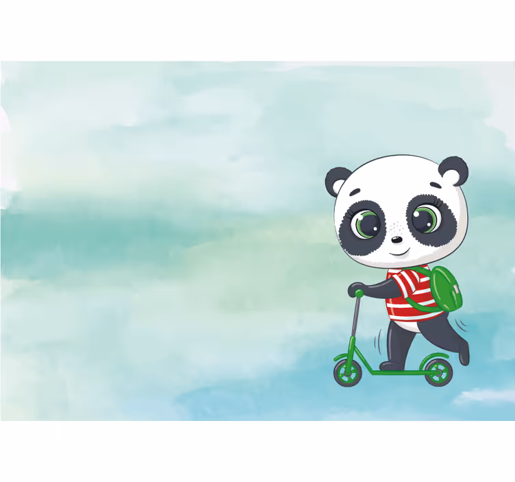 Rullegardin barn panda italiensk t-skjorte - Tenstickers