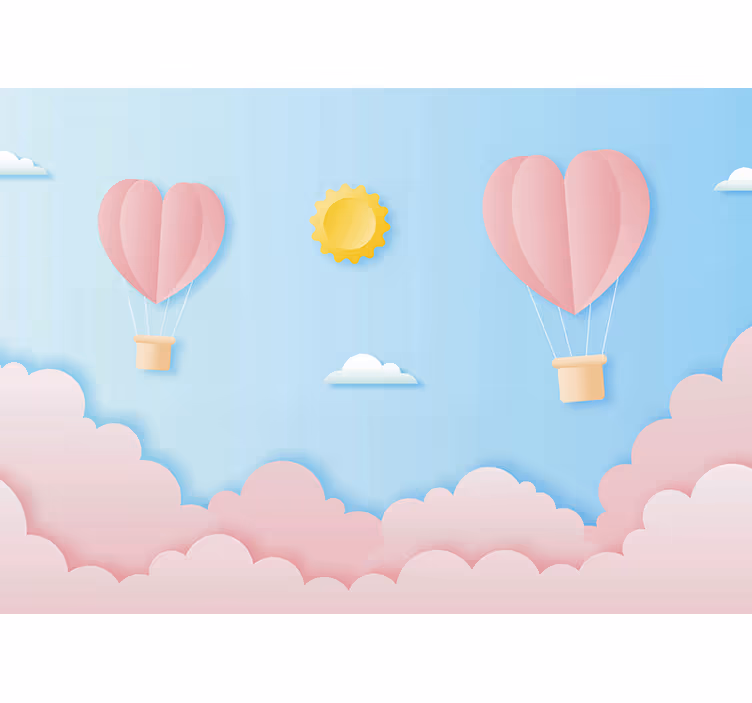 Rullegardin barn papirklipp design med luftballonger - Tenstickers