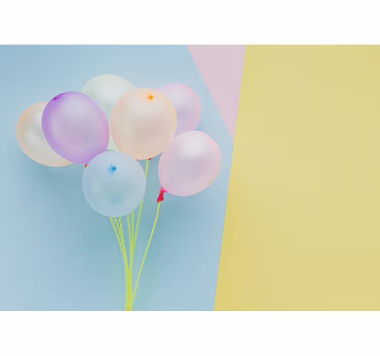 Rullegardin barn med moderne ramme og ballonger - Tenstickers