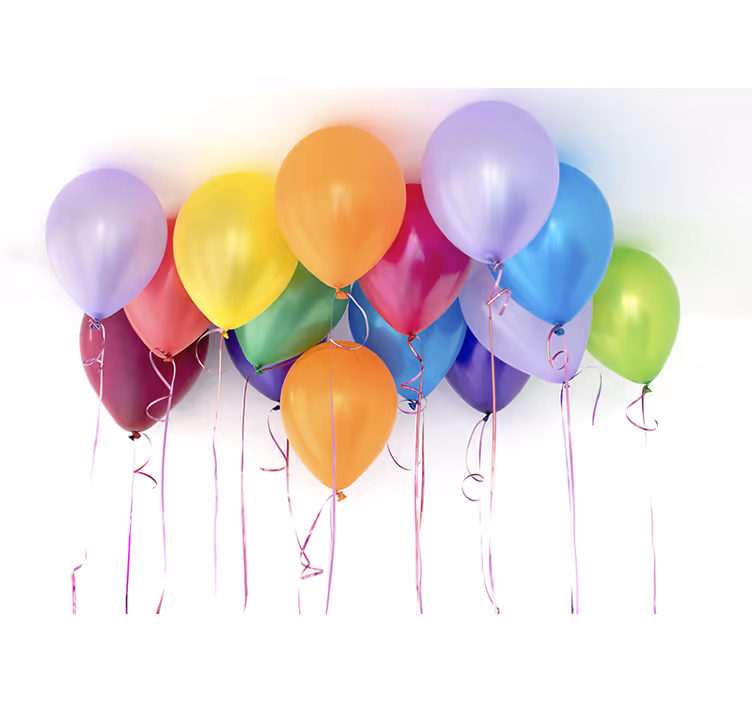 Rullegardin barn med fargerike ballonger på toppen - Tenstickers