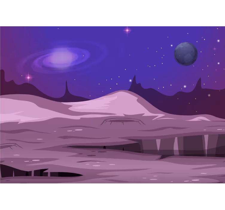 Rullegardin barn fremmed planet landskap - Tenstickers
