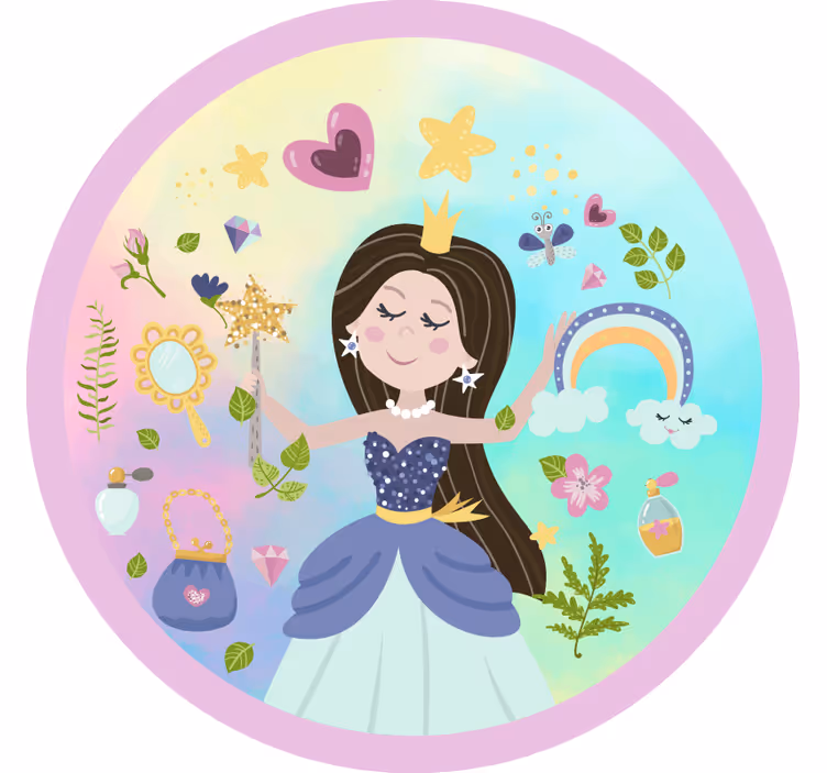 Rullegardin barn prinsesse flerfarget bakgrunn - Tenstickers