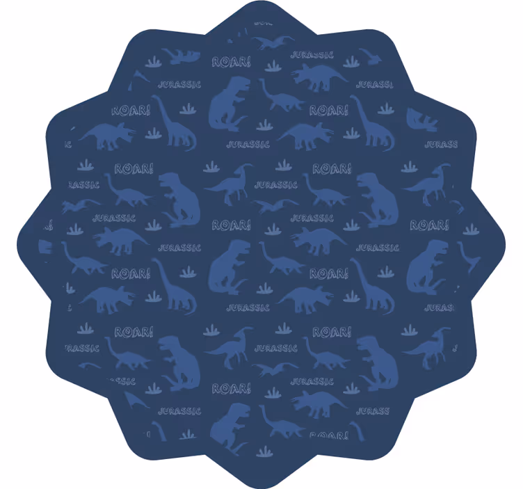Rullegardin barn dinosaur silhuett på lyseblå bakgrunn - Tenstickers