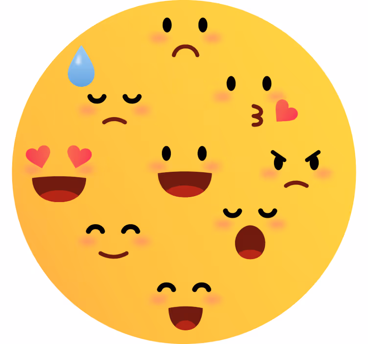 Rullegardin barn med emojiansikter - Tenstickers