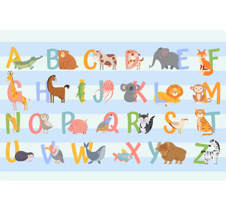 Rullegardin barn alfabet med figurer - Tenstickers