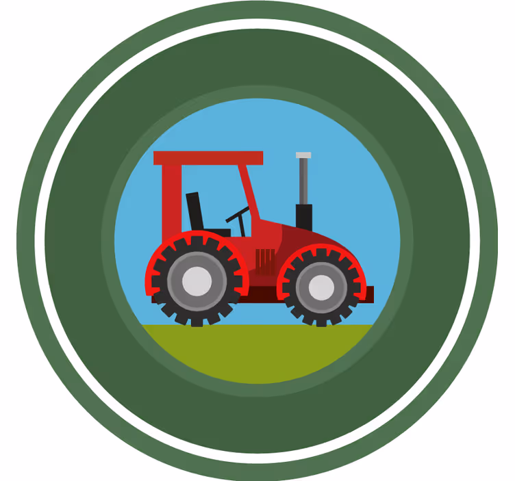 Rullegardin barn grønn sirkel traktor - Tenstickers