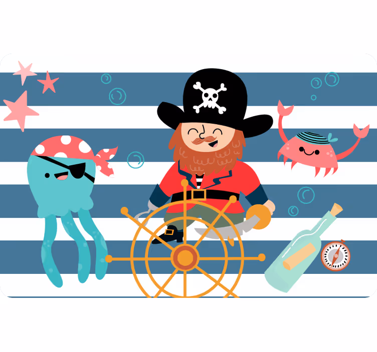 Rullegardin barn piratkart for barn - Tenstickers