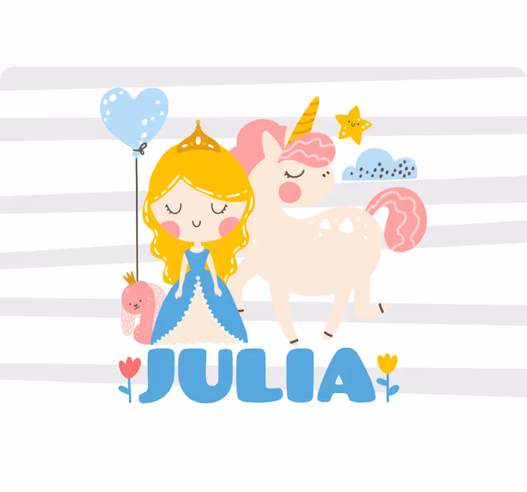 Rullegardin barn med prinsesser og enhjørninger - Tenstickers