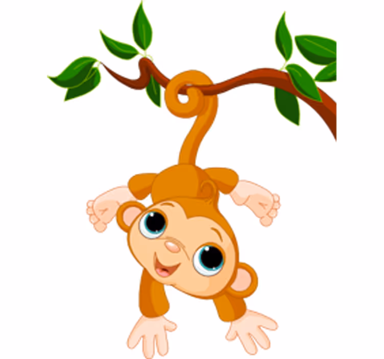 Rullegardin barn lykkelig liten ape - Tenstickers