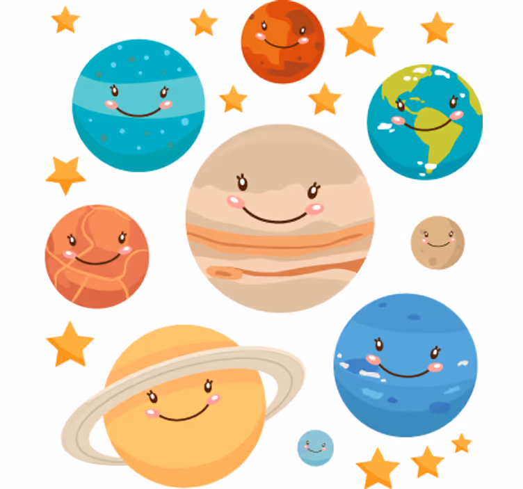 Rullegardin barn planetene i solsystemet - Tenstickers