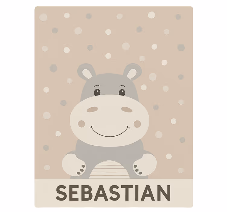 Rullegardin barn beige flodhest - Tenstickers