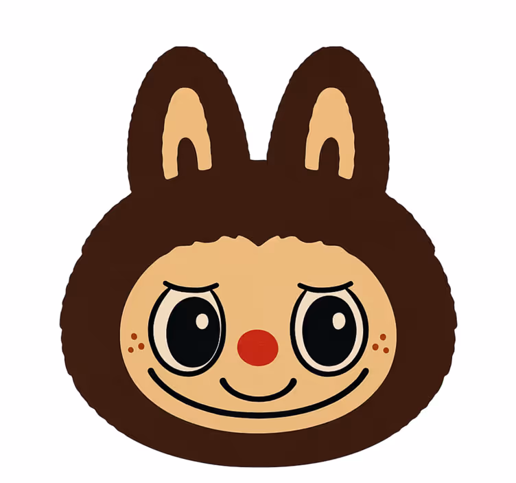 Rullegardin barn brown labubu design - Tenstickers