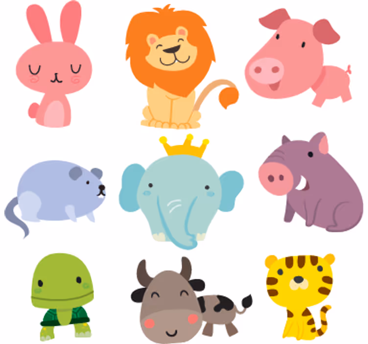 Rullegardin barn dyrestickers - Tenstickers