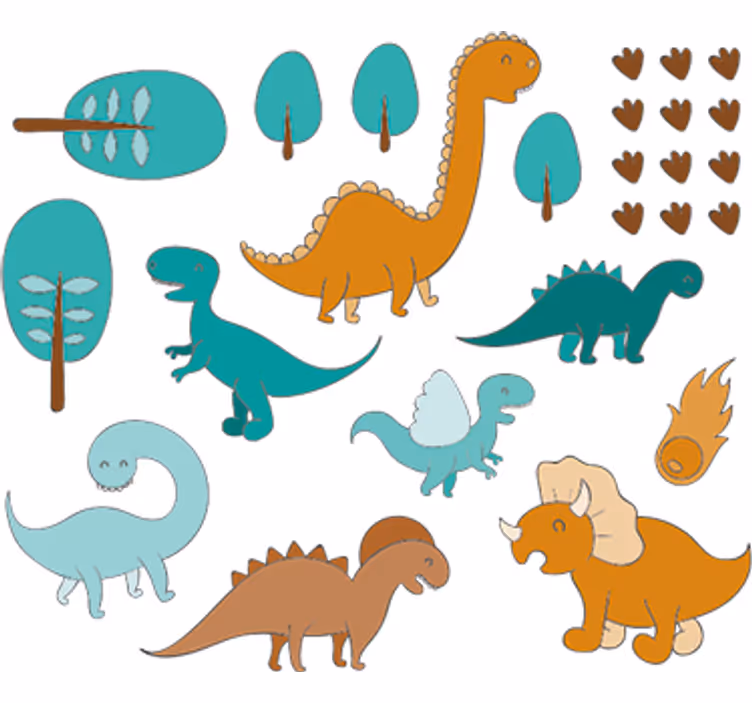Rullegardin barn dinosaurmotiv til barnerom - Tenstickers