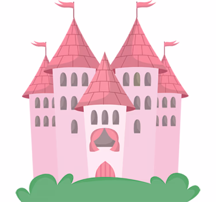 Rullegardin barn rosa slott - Tenstickers
