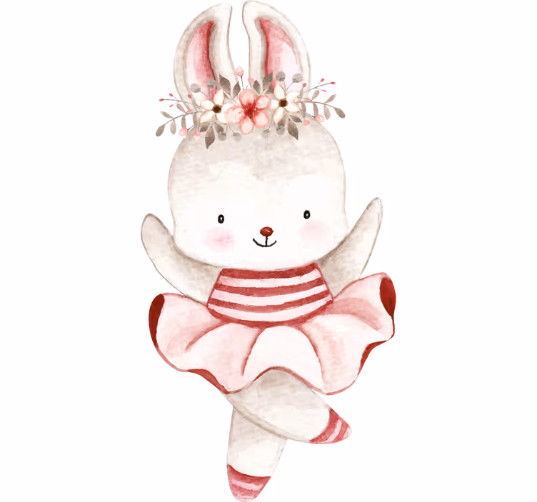Rullegardin barn kanin ballerina i roser - Tenstickers