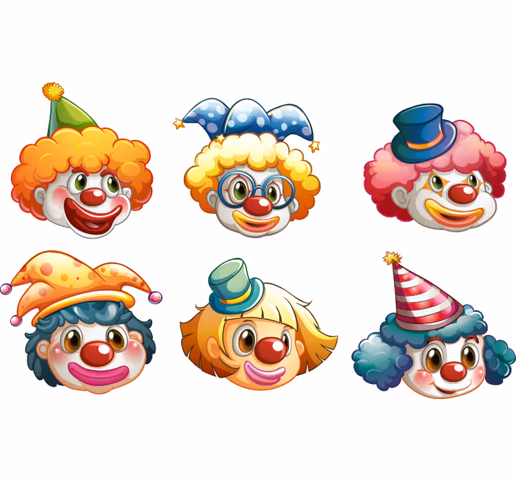 Rullegardin barn med fargerike klovnefjes - Tenstickers