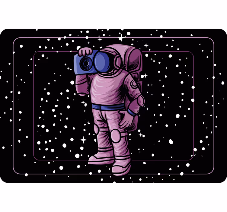 Rullegardin barn astronaut med radio tape - Tenstickers